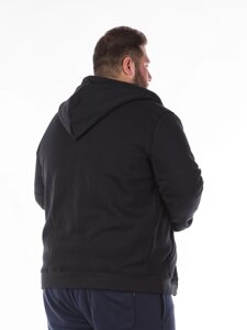 Флісова кофта 7XL чорна з капюшоном