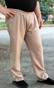 Чоловічі легкі льняні штани великого розміру.