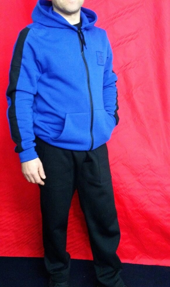 Спортивний чоловічий костюм великого розміру 8хл синій від компанії Чоловічий одяг великих розмірів - фото 1