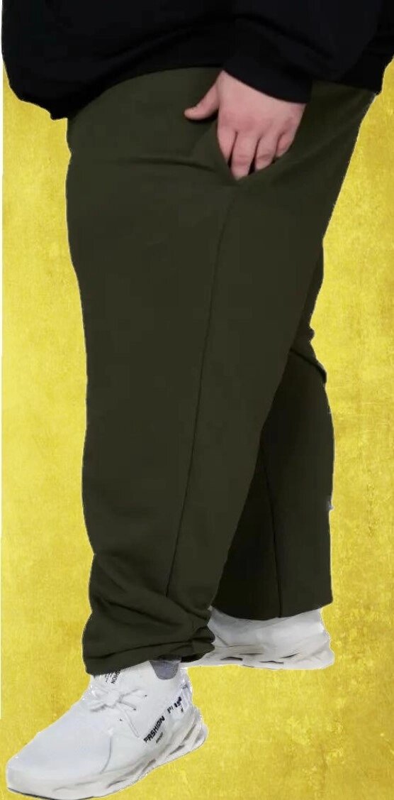 Теплі брюки чоловічі 9 ХЛ трикотаж з начісом від компанії Чоловічий одяг великих розмірів - фото 1