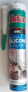 Силіконовий герметик чорний Akfix 100E 280 мл