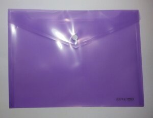 Папка-конверт В5 прозора на кнопці Economix, 180 мкм, фактура "глянець", асорті