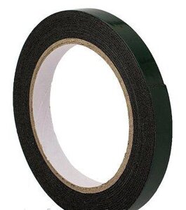 Скотч двосторонній на спіненої основі (чорна піна на зеленій основі) 12мм*4м