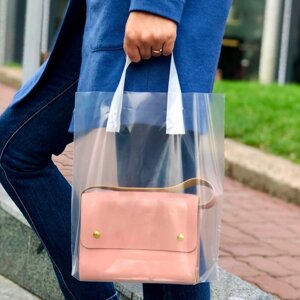 Пакет пищевой LDPE прозорий, 30х35(+3) см, 60 мкм, з петлевою білими ручками, (50 шт.)