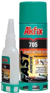 Akfix 705 - двокомпонентний клей акфикс 705, універсальний супер клей + активатор, 50 г + 200 мл