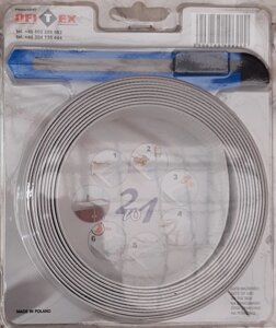 Бордюрна стрічка для ванної 41 мм x 3.20 м силіконова+ніж "OFITEX". ПОЛЬЩА. Білого кольору