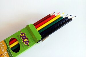 Олівці кольорові "Zibi", 6 кольорів, кольорові олівці