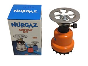 Газовий пальник для кемпінгу з металевим корпусом Nurgaz під одноразовий пробивний газовий балон