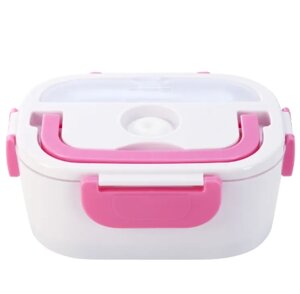 Ланч бокс електричний для їжі з підігрівом від розетки 220V Electronic Lunchbox рожевий