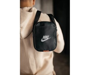 Барстека Nike сітка, Чоловіча сумка через плече, Текстильна барсетка на три відділення, Брендова сумка