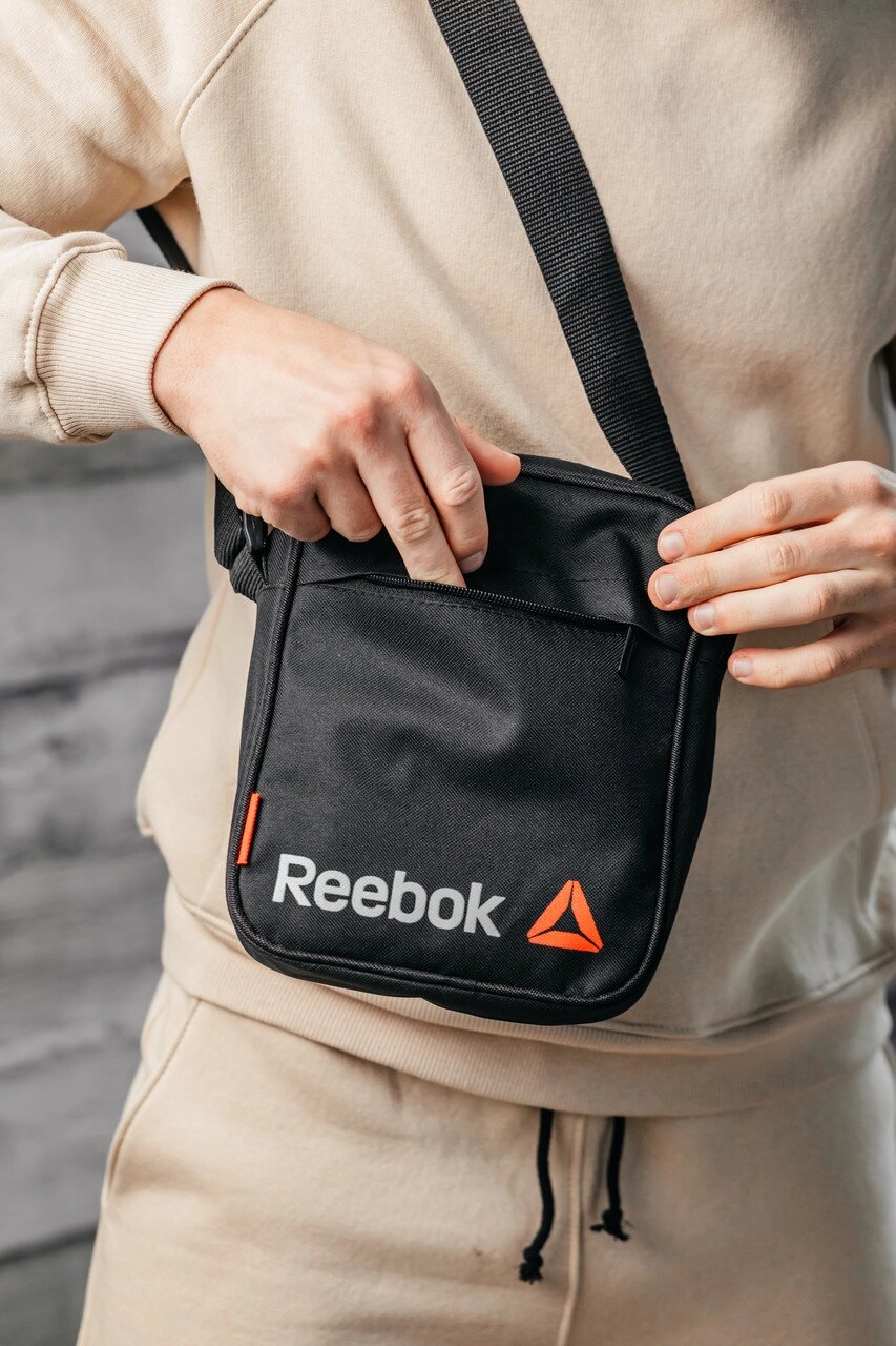 Барстека Reebok, Чоловіча сумка через плече, Текстильна барсетка на три відділення, Брендова сумка від компанії Інтернет магазин Cho-po-chem - фото 1