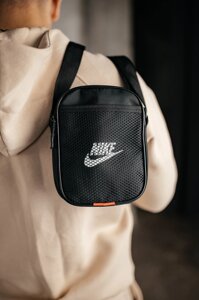 Барстека Nike сітка, Чоловіча сумка через плече, Текстильна барсетка на три відділення, Брендова сумка