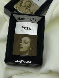 Запальничка бензинова ZIPPO сталь (оригінал) з лазерним гравіюванням
