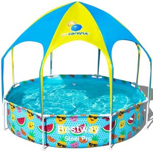 Дитячий каркасний басейн Bestway 56432 (244х51 см) із тентом