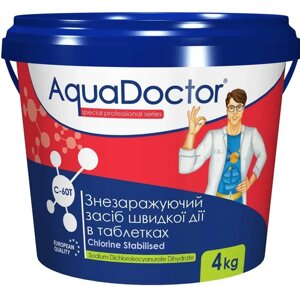 Дезинфектант на основе хлора быстрого действия AquaDoctor C-60T 4 кг. в таблетках