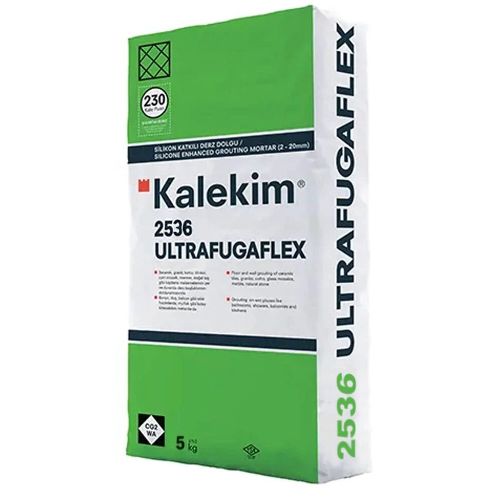 Еластична затирка для швів з силіконом Kalekim Ultrafuga Flex 2536 (5 кг) Сірий сатин від компанії АКВА ГРУП - фото 1