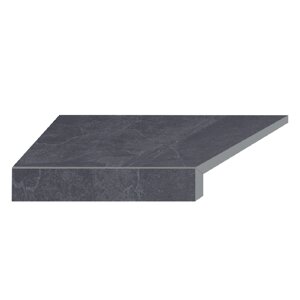 Кутовий Г-подібний елемент бортовий плитки Aquaviva Ardesia Black, 595x345x50 (20) мм (лівий / 45 °)