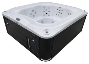 Переливний СПА-басейн Aquajoy Serenity (250х230х96 см), Сріблясто-білий мармур