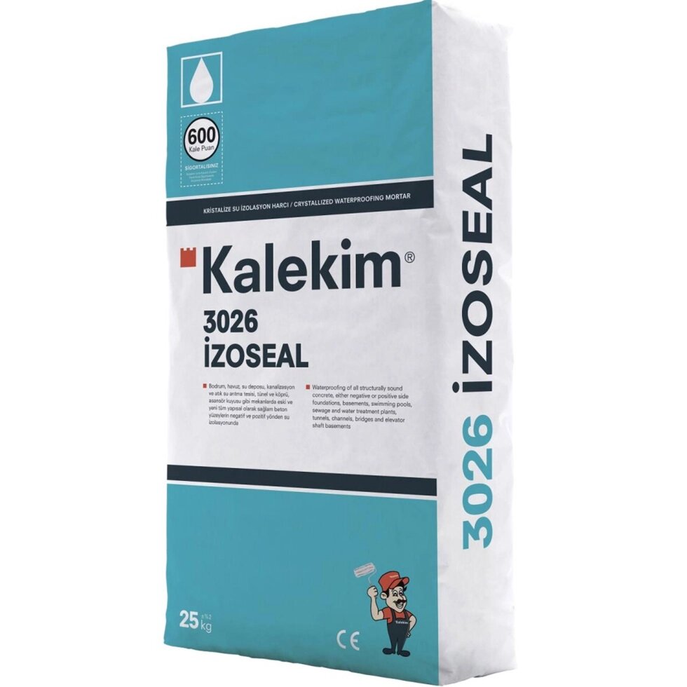 Гідроізоляційний кристалічний матеріал Kalekim Izoseal 3026 (25 кг) - гарантія