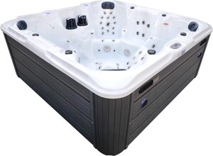 СПА-басейн Aquajoy Maldives (230х230х95 см), сріблясто-білий мармур, з динаміками та LED-підсвіткою