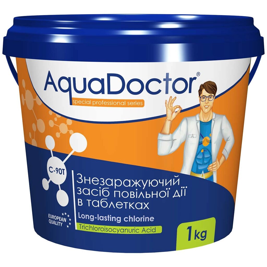 Дезінфектант на основі хлору тривалої дії Aqua. Doctor C-90Т 1 кг - відгуки