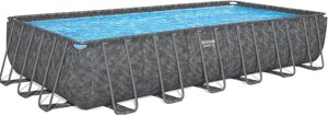Каркасний басейн Bestway Grey 561KG (732х366х132 см) з піщаним фільтром, тентом і драбинкою