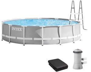 Intex 26724 (457x107 см) басейн кадру з картриджним фільтром, сходи та намет