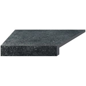Кутовий Г-подібний елемент бортовий плитки Aquaviva Granito Black, 595x345x50 (20) мм (лівий / 45 °