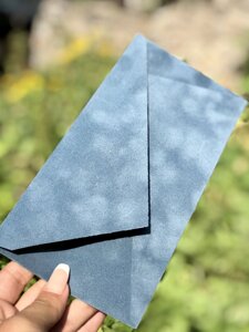 Оксамитовий конверт Євро (220 * 110мм) сіро-блакитний