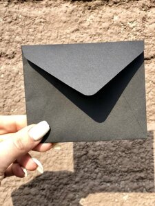 Крафт конверт 110:90 для пластиковых карт черный