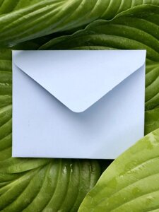 Щільний міні крафт конверт для візитки ніжно блакитний