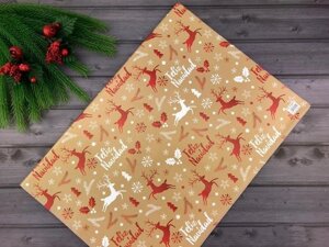 Подарунковий папір новорічна 50х70см Feliz Navidad