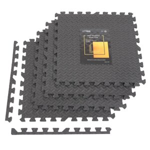 Килимок пазл мат EVA м'яке покриття для підлоги 120х120х1cм коврик для ігрових кімнат чорний