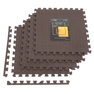 Килимок пазл мат EVA м'яке покриття для підлоги 120*120*1cм коврик для ігрових кімнат коричневий