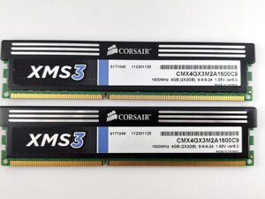 Комплект оперативної пам'яті Corsair XMS3 DDR3 4Gb (2*2Gb) 1600MHz PC3-12800 (CMX4GX3M2A1600C9) Refurbished"