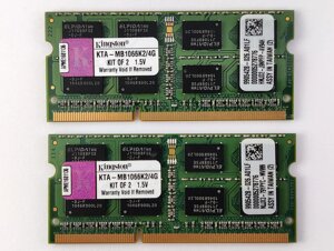 Комплект оперативної пам'яті sodimm corsair DDR3 4gb (2*2gb) 1333mhz PC3-10600S (CMSO4gx3M2a1333C9) б/в