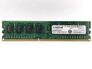 Оперативна пам'ять crucial DDR3 2gb 1333mhz PC3-10600U (CT25664BA1339. C8fkr) б/в