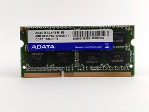 Оперативна пам’ять для ноутбука Sodimm ADATA DDR3 4GB 1600 МГц PC3-12800S (AM1U16BC4P2-B19B) Використовується
