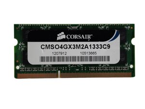 Оперативна пам'ять для ноутбука sodimm corsair DDR3 2gb 1333 mhz PC3-10600S (CMSO4gx3M2a1333C9) б/у