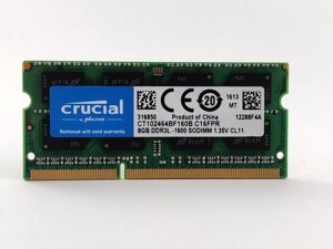 Оперативна пам’ять для ноутбука sodimm вирішального DDR3l 8 гб 1600 мгц PC3l-12800S (CT102464BF160B. C16FPR)