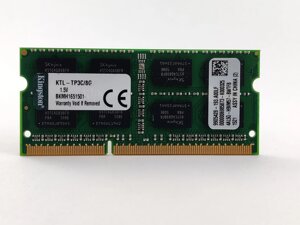 Оперативна пам'ять для ноутбука sodimm kingston DDR3 8gb 1600mhz PC3-12800S (KTL-TP3c/8G) б / у