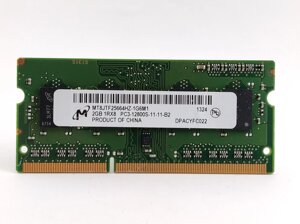 Оперативна пам'ять для ноутбука sodimm micron DDR3 2gb 1600mhz PC3-12800S (MT8jtf25664HZ-1G6m1) б/в