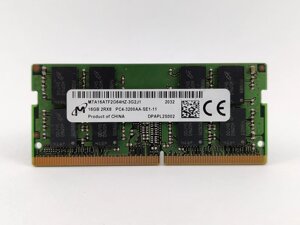 Оперативна пам'ять для ноутбука sodimm micron DDR4 16gb PC4-3200AA (MTA16ATF2g64HZ-3G2j1) б/в