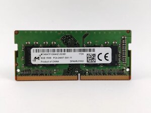 Оперативна пам'ять для ноутбука sodimm micron DDR4 8gb PC4-2400T (MTA8atf1G64HZ-2G3b1) б/в