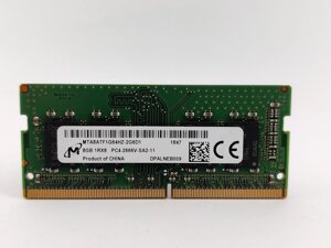 Оперативна пам'ять для ноутбука sodimm micron DDR4 8gb PC4-2666V (MTA8atf1G64HZ-2G6d1) б/в