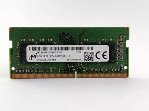 Оперативна пам'ять для ноутбука sodimm micron DDR4 8gb PC4-2666V (MTA8atf1G64HZ-2G6h1) б/в