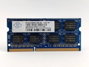 Оперативна пам'ять для ноутбука sodimm nanya DDR3 2gb 1066mhz PC3-8500S (NT2gc64B8hc0NS-BE) б/в