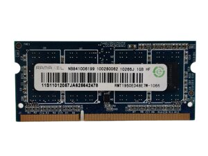 Оперативна пам'ять для ноутбука sodimm ramaxel DDR3 1gb 1066 mhz PC3-8500S (RMT1950ED48E7w/1066) б/у