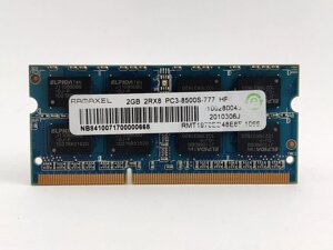 Оперативна пам'ять для ноутбука SODIMM Ramaxel DDR3 2Gb 1066MHz PC3-8500S (RMT1970ED48E8F-тисяча шістьдесят-шість) Б/В