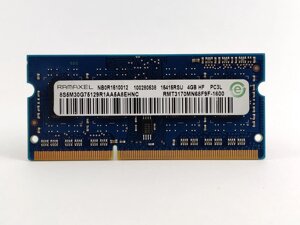 Оперативна пам'ять для ноутбука sodimm ramaxel DDR3l 4gb 1600mhz PC3l-12800S (RMT3170MN68F9f-1600) б/в